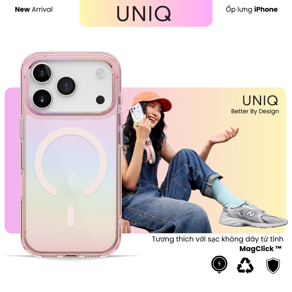 Ốp lưng Iphone 17 PRO UNIQ IRIDESCIA