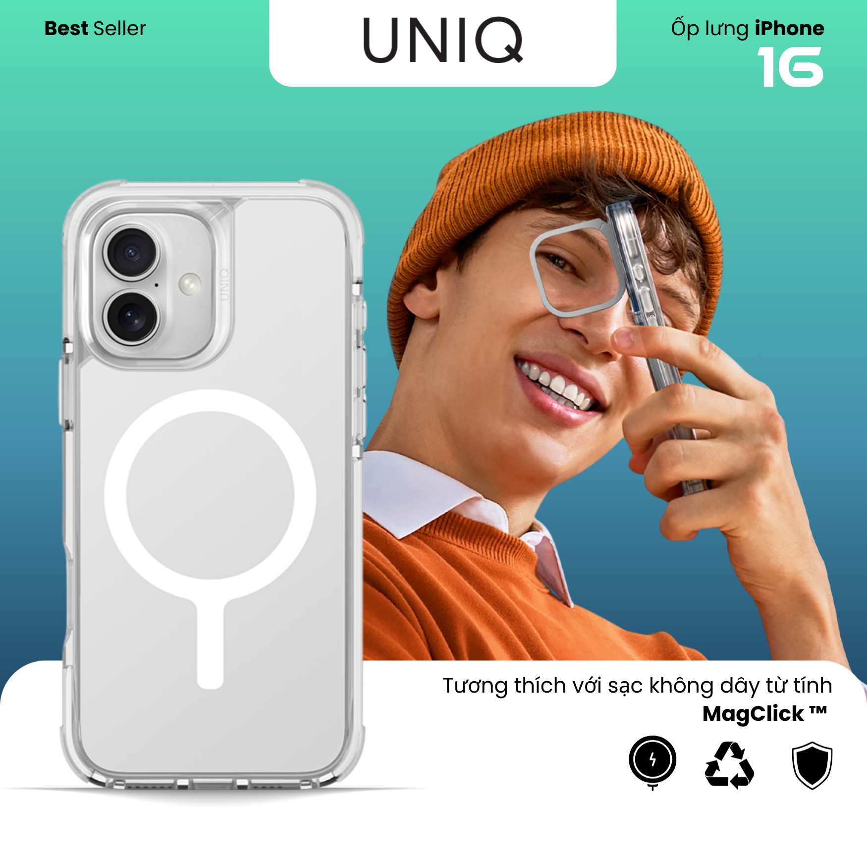Ốp Iphone 16 Plus UNIQ COMBAT LUMINOUS