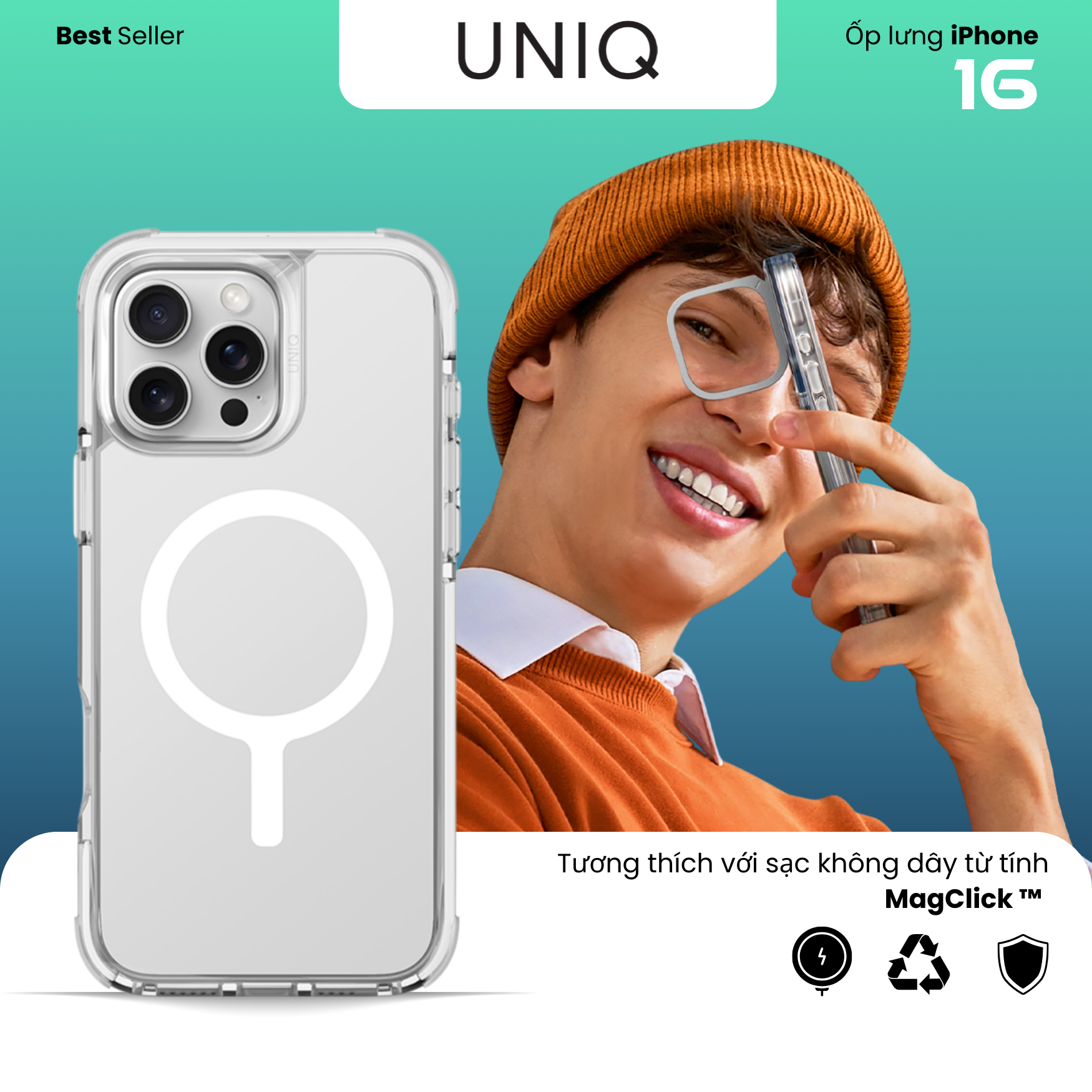 Ốp Iphone 16 Pro UNIQ COMBAT LUMINOUS