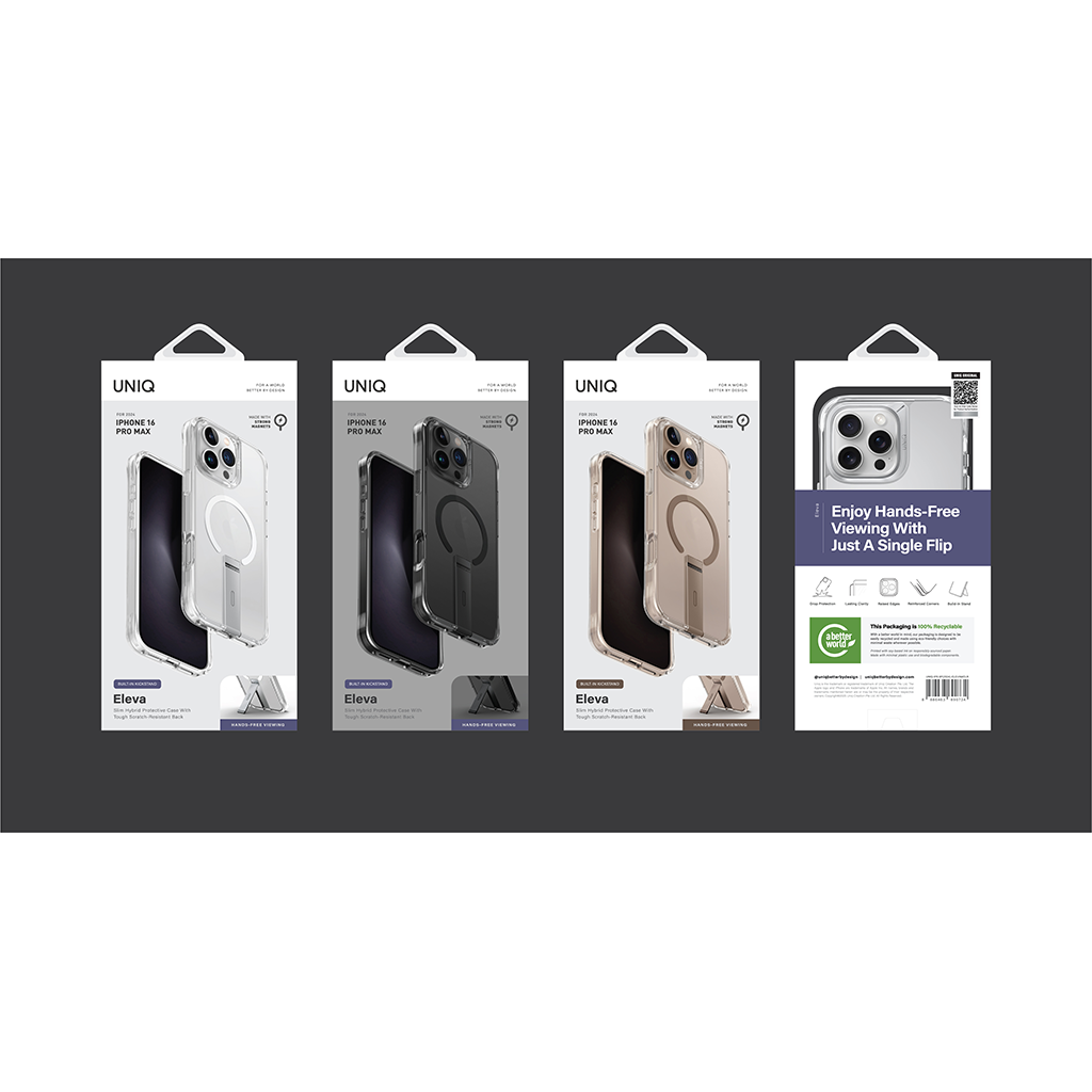 Ốp lưng UNIQ HYBRID IPHONE 16 Pro Max MAGCLICK CHARGING ELEVA WITH VERTICAL STAND